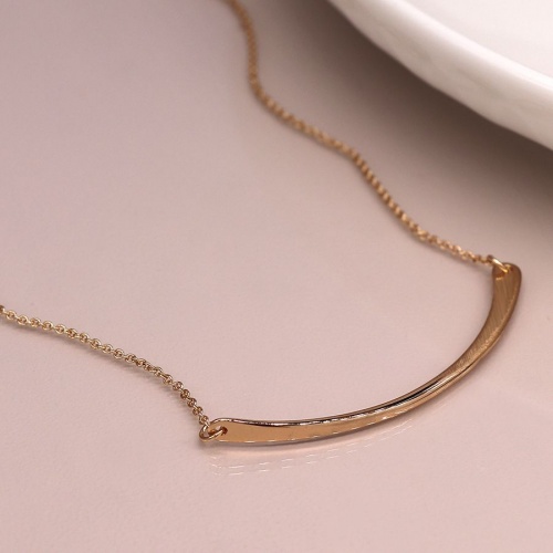 Golden Swoop Bar Necklace by Peace of Mind